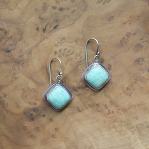 Amazonite Drop Earrings - Boho Amazonite Drop Earrings - Robins Egg Blue - Silversmith