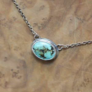 Ready to Ship - Turquoise Necklace - Small Turquoise Pendant with Chain - OOAK