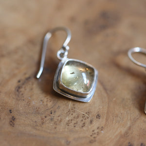 Citrine Drop Earrings - .925 Sterling Silver - Citrine Earrings - Sterling Silver