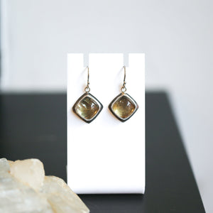 Citrine Drop Earrings - .925 Sterling Silver - Citrine Earrings - Sterling Silver