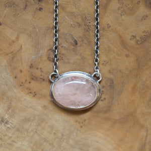 Beryl Necklace - Blue Morganite Pendant - Pink Morganite - Beryl - Sterling Silver