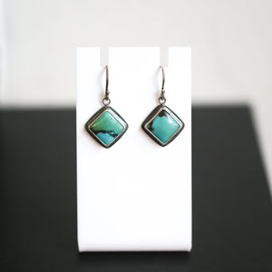 Turquoise Drop Earrings - Turquoise Earrings - Turquoise Drops - .925 Sterling Silver - OOAK