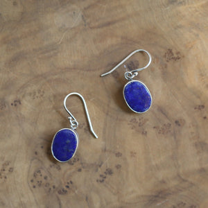 Lapis Lazuli Drop Earrings - .925 Sterling Silver - Lapiz Lazuli Earrings - Silversmith