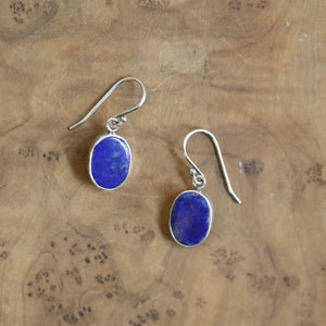 Lapis Lazuli Drop Earrings - .925 Sterling Silver - Lapiz Lazuli Earrings - Silversmith