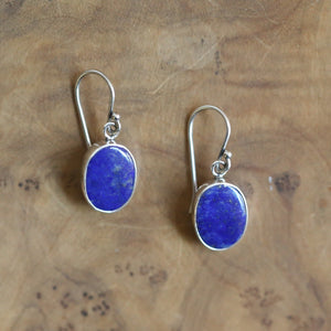 Lapis Lazuli Drop Earrings - .925 Sterling Silver - Lapiz Lazuli Earrings - Silversmith