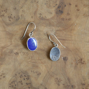 Lapis Lazuli Drop Earrings - .925 Sterling Silver - Lapiz Lazuli Earrings - Silversmith