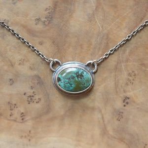 Ready to Ship - Turquoise Necklace - Small Turquoise Pendant with Chain - OOAK