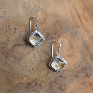 Citrine Drop Earrings - .925 Sterling Silver - Citrine Earrings - Sterling Silver