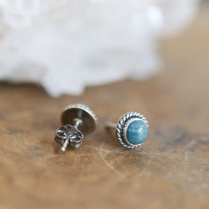 Apatite Traditional Posts - Apatite Studs - Silversmith Earrings - .925 Sterling Silver