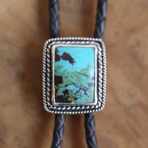 Ready to Ship - Turquoise Bolo Tie - OOAK - .925 Sterling Silver - Western Turquoise Bolo