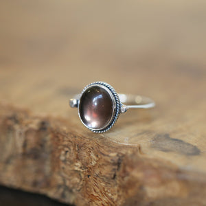 Smoky Quartz Delica Ring - Smoky Quartz Ring - Southwest Ring - .925 Sterling Silver - Silversmith