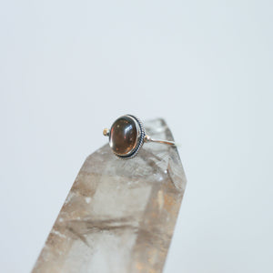 Smoky Quartz Delica Ring - Smoky Quartz Ring - Southwest Ring - .925 Sterling Silver - Silversmith