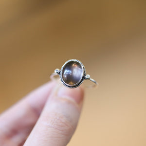 Smoky Quartz Delica Ring - Smoky Quartz Ring - Southwest Ring - .925 Sterling Silver - Silversmith