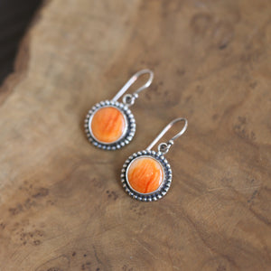 Sun Drop Earrings - Spiny Oyster Earrings - Chili Red Earrings - Orange Drop Earrings