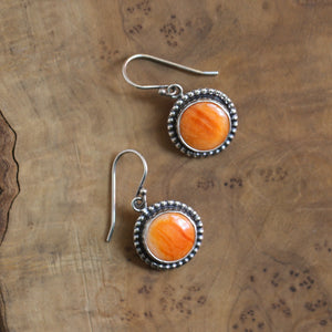 Sun Drop Earrings - Spiny Oyster Earrings - Chili Red Earrings - Orange Drop Earrings