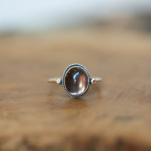 Smoky Quartz Delica Ring - Smoky Quartz Ring - Southwest Ring - .925 Sterling Silver - Silversmith