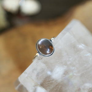 Smoky Quartz Delica Ring - Smoky Quartz Ring - Southwest Ring - .925 Sterling Silver - Silversmith