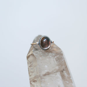 Smoky Quartz Delica Ring - Smoky Quartz Ring - Southwest Ring - .925 Sterling Silver - Silversmith