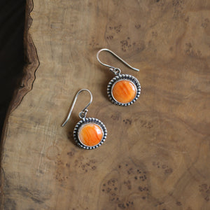 Sun Drop Earrings - Spiny Oyster Earrings - Chili Red Earrings - Orange Drop Earrings