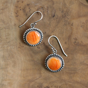 Sun Drop Earrings - Spiny Oyster Earrings - Chili Red Earrings - Orange Drop Earrings