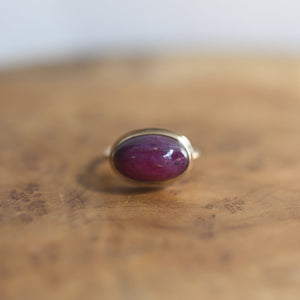 14K Ruby in Zoisite Ring - 14KT Gold Ruby Ring - Solid Gold Ruby Ring - Hammered Ruby Ring - Pick Your Stone