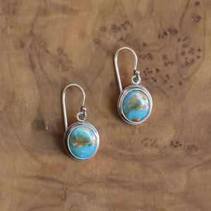 Peruvian Blue Opal Earrings - Opal Drop Earrings - Silver Opal Earrings - OOAK