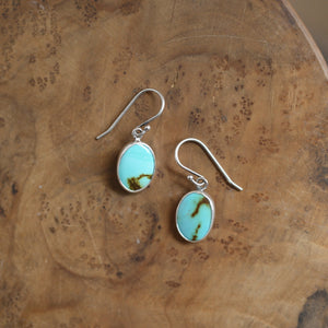 Ready To Ship - Turquoise Oval Drop Earrings - Choose Your Pair - .925 Sterling Silver - OOAK