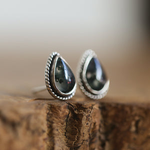 Moss Agate Earrings - Moss Agate Posts - Green Moss Agate Studs - Sterling Silver