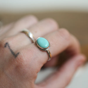 East West Turquoise Ring - Sterling Silver Ring - Ready to Ship - OOAK