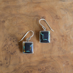 BlackJack Turquoise Drop Earrings - Choose Your Pair - Black Jack - Sterling Silver