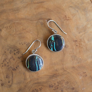 BlackJack Turquoise Drop Earrings - Choose Your Pair - Black Jack - Sterling Silver