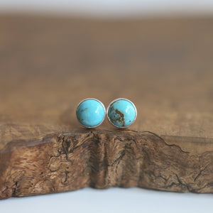 Ready to Ship - Turquoise Posts - American Turquoise Earrings - 10mm Turquoise Studs