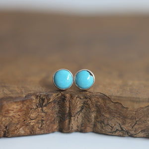 Ready to Ship - Turquoise Posts - American Turquoise Earrings - 10mm Turquoise Studs