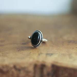 Black Onyx Lasso Ring - Silversmith Ring - Black Onyx Ring - Western Ring