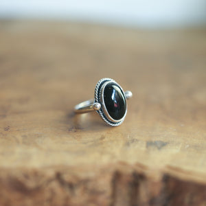 Black Onyx Lasso Ring - Silversmith Ring - Black Onyx Ring - Western Ring