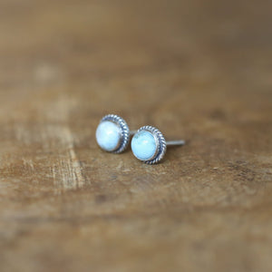 Larimar traditional Posts - Larimar Studs - Dominican Larimar Earrings - Sterling Silver Posts