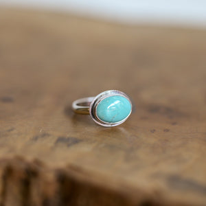 East West Turquoise Ring - Sterling Silver Ring - Ready to Ship - OOAK