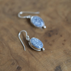 Ready to Ship - Blue Sponge Coral Earrings - Sterling Silver Drop Earrings