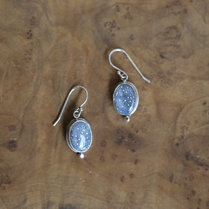 Ready to Ship - Blue Sponge Coral Earrings - Sterling Silver Drop Earrings