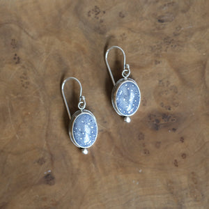 Ready to Ship - Blue Sponge Coral Earrings - Sterling Silver Drop Earrings