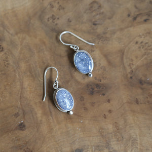 Ready to Ship - Blue Sponge Coral Earrings - Sterling Silver Drop Earrings