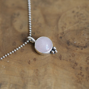 Rose Quartz 'Lil Sweetheart Pendant - Sterling Silver Rose Quartz Necklace