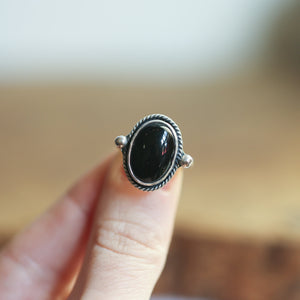 Black Onyx Lasso Ring - Silversmith Ring - Black Onyx Ring - Western Ring