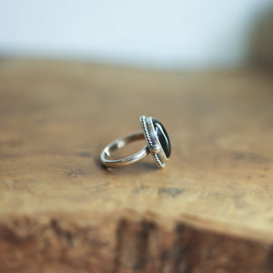 Black Onyx Lasso Ring - Silversmith Ring - Black Onyx Ring - Western Ring