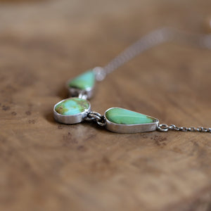 Ready to Ship - Turquoise Necklace - 3 Stone Necklace - OOAK Silversmith - 3 Stone Turquoise Necklace