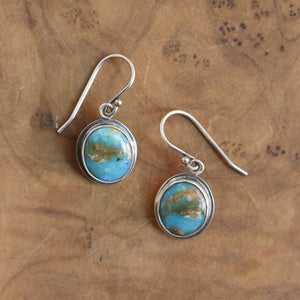 Peruvian Blue Opal Earrings - Opal Drop Earrings - Silver Opal Earrings - OOAK