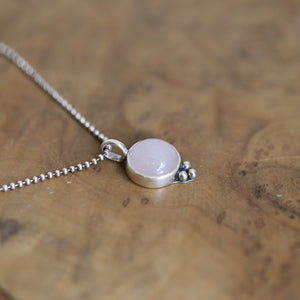 Rose Quartz 'Lil Sweetheart Pendant - Sterling Silver Rose Quartz Necklace