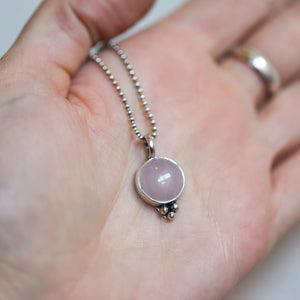 Rose Quartz 'Lil Sweetheart Pendant - Sterling Silver Rose Quartz Necklace