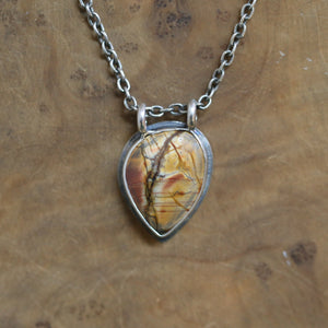 Ready to Ship - Red Creek Jasper Necklace - Jasper Pendant - Hanging Rock Pendant - OOAK