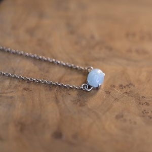 Ready to Ship - Aquamarine Necklace - Aquamarine Prong Pendant - March Birthstone - .925 Sterling Silver